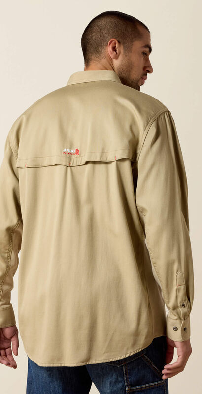 FR Solid Vent Work Shirt Back